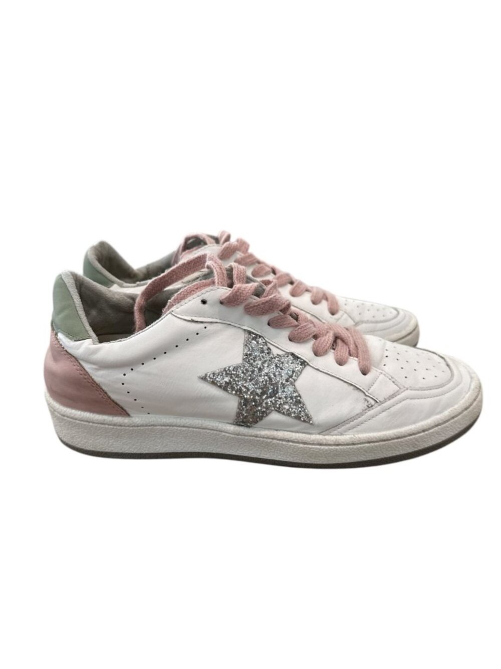 ShuShop Paz Big Girl's Silver Sparkle Sneakers – Size 6.5